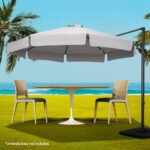 Instahut 3m Outdoor Umbrella Cantilever 360 Degree Tilt Beach Roma Grey - Image 7