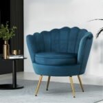 Artiss Armchair Velvet Blue Callista - Image 7