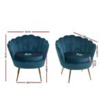 Artiss Armchair Velvet Blue Callista - Image 2