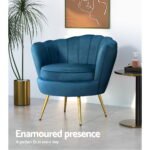 Artiss Armchair Velvet Blue Callista - Image 4