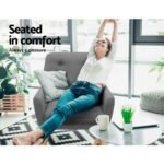 Artiss Armchair Linen Fabric Grey Charcoal - Image 4