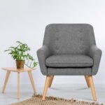 Artiss Armchair Linen Fabric Grey Charcoal - Image 7