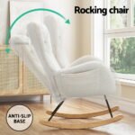 Artiss Rocking Chair Armchair Pillow Boucle White - Image 5