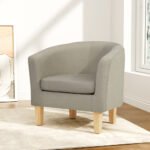 Artiss Armchair Tub Chair Beige Abby - Image 7