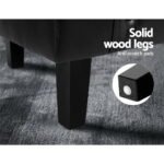 Artiss Armchair Set with Ottoman Black Ava - Image 6