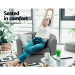 Artiss Abby Fabric Armchair - Grey - Image 4