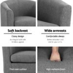 Artiss Abby Fabric Armchair - Grey - Image 6