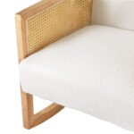 Artiss Armchair Rocking Chair Boucle Rattan White - Image 3