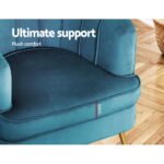 Artiss Armchair Velvet Blue Norvia - Image 5