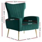 Artiss Armchair Green Velvet Kate - Image 2