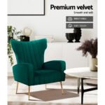 Artiss Armchair Green Velvet Kate - Image 7