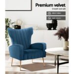 Artiss Armchair Navy Velvet Kate - Image 5