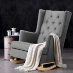 Artiss Rocking Chair Armchair Linen Fabric Grey Gaia - Image 7