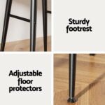 Artiss 4x Bar Stools Kitchen Dining Chairs Counter Round PU leather Lane Brown - Image 6