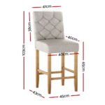 Artiss 4x Bar Stools Linen Upholstered Chairs - Image 2