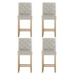 Artiss 4x Bar Stools Linen Upholstered Chairs - Image 3