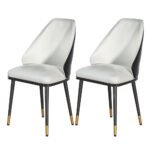 Artiss Dining Chairs Set of 2 Leather Seat Beige and Black