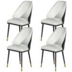 Artiss Dining Chairs Set of 4 Leather Seat Beige and Black