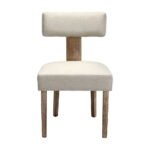 Artiss Dining Chairs Set of 2 Linen Fabric Wooden Beige - Image 3