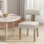 Artiss Dining Chairs Set of 2 Linen Fabric Wooden Beige - Image 7