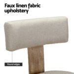 Artiss Dining Chairs Set of 4 Linen Fabric Wooden Beige - Image 5