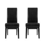 Artiss Dining Chairs Set of 2 Leather Parsons Chair Black - Image 3