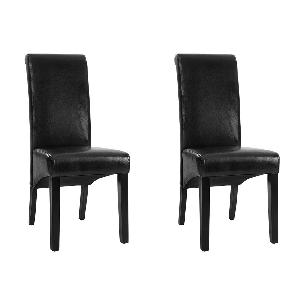 UPHO-C-DIN-1016-BKX2-202502281142-07.jpg Artiss Dining Chairs Set of 2 Leather Parsons Chair Black - Image 1