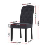 Artiss Dining Chairs Set of 2 Linen Parsons Chair Dark Grey - Image 2