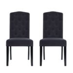 Artiss Dining Chairs Set of 2 Linen Parsons Chair Dark Grey - Image 3