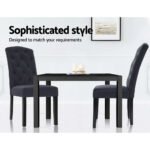 Artiss Dining Chairs Set of 2 Linen Parsons Chair Dark Grey - Image 5