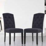 Artiss Dining Chairs Set of 2 Linen Parsons Chair Dark Grey - Image 7