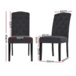 Artiss Dining Chairs Set of 4 Linen Parsons Chair Dark Grey - Image 2