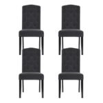 Artiss Dining Chairs Set of 4 Linen Parsons Chair Dark Grey - Image 3