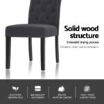 Artiss Dining Chairs Set of 4 Linen Parsons Chair Dark Grey - Image 5