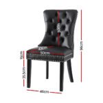 1 Set of 2 Artiss Dining Chairs Black Leather - Image 2