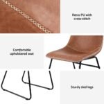 Artiss 2x Dining Chairs Retro PU Leather Kitchen Lounge Cafe Accent Chair Brown - Image 6