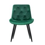 Artiss Dining Chairs Set of 2 Velvet Diamond Tufted Green - Image 3