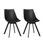 Artiss Dining Chairs Set of 2 PU Leather Plastic Metal Black - Image 7