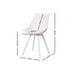 Artiss Dining Chairs Set of 2 PU Leather Plastic Metal White - Image 2
