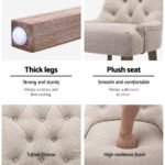 Artiss Dining Chairs Set of 2 Linen French Provincial Beige - Image 4