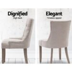 Artiss Dining Chairs Set of 2 Linen French Provincial Beige - Image 5