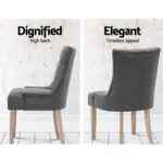 Artiss Dining Chairs Set of 2 Linen French Provincial Grey - Image 5