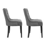 Artiss Dining Chairs Set of 2 Velvet French Provincial Grey - Image 3