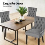 Artiss Dining Chairs Set of 4 Velvet French Provincial Grey - Image 4