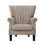 Artiss Armchair Wingback Beige Andrew - Image 3