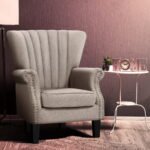 Artiss Armchair Wingback Beige Andrew - Image 8
