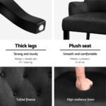 2x Artiss Dining Chairs Velvet French Provincial Armchair Black - Image 6