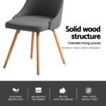 Artiss Dining Chairs Set of 4 Fabric Wooden Grey - Image 5