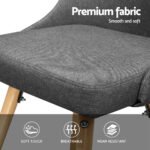 Artiss Dining Chairs Set of 4 Fabric Wooden Grey - Image 6
