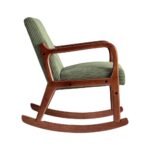 Artiss Rocking Armchair Nursing Chair Corduroy Green - Image 4